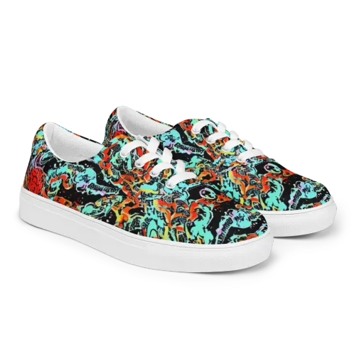 Neon Wildstyle on a Men's Lace-Up Canvas Shoes
