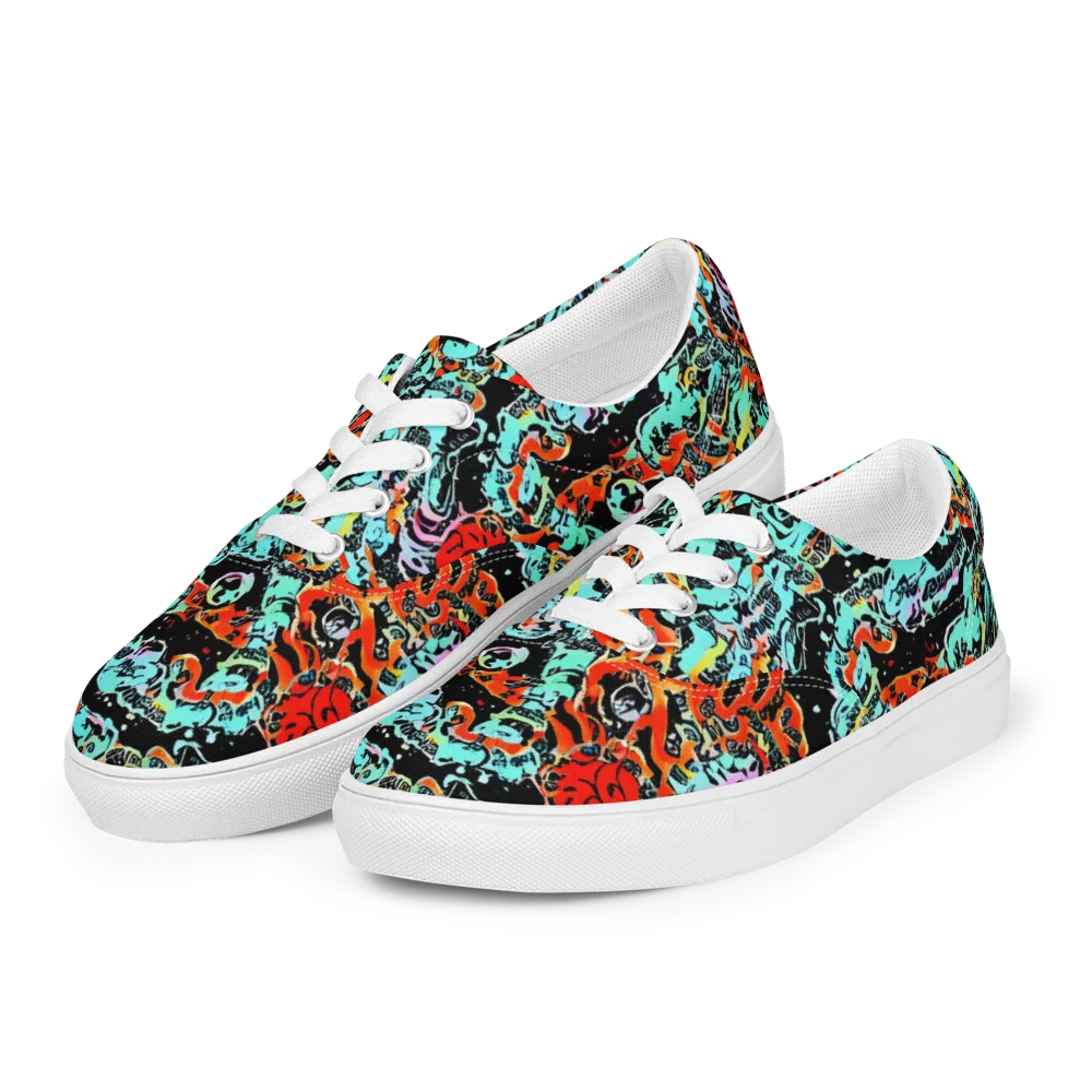 Neon Wildstyle on Men's Lace-Up Canvas Shoes — Left Front