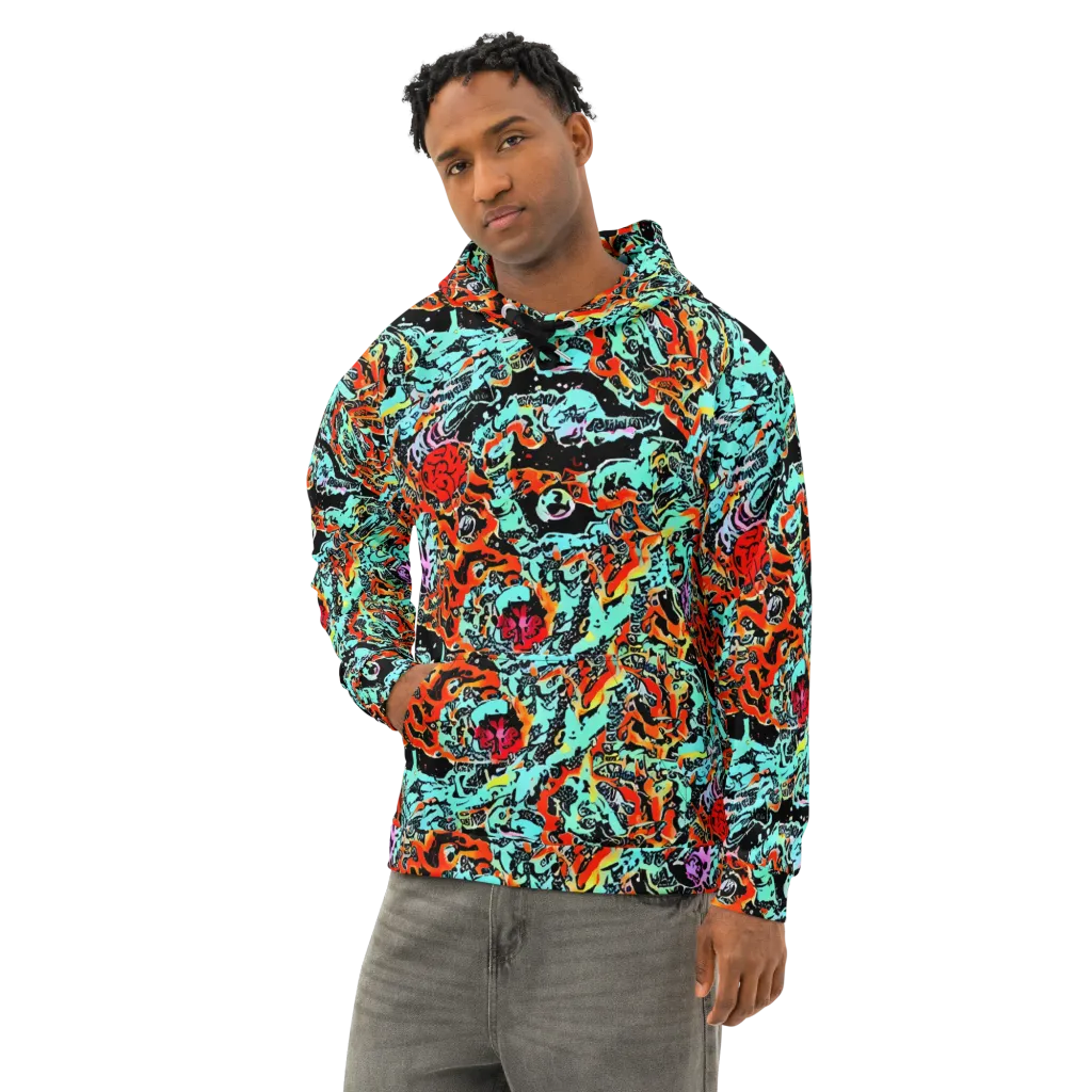 Neon Wildstyle on Cotton Hoodie — Left Front