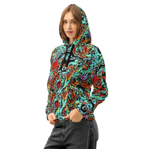 Neon Wildstyle on a Cotton Hoodie