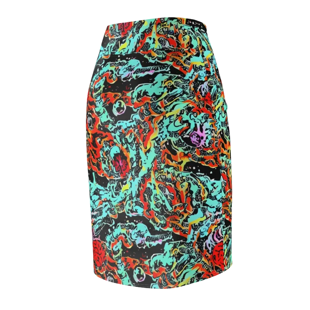 Neon Wildstyle on Pencil Skirt — Back Side
