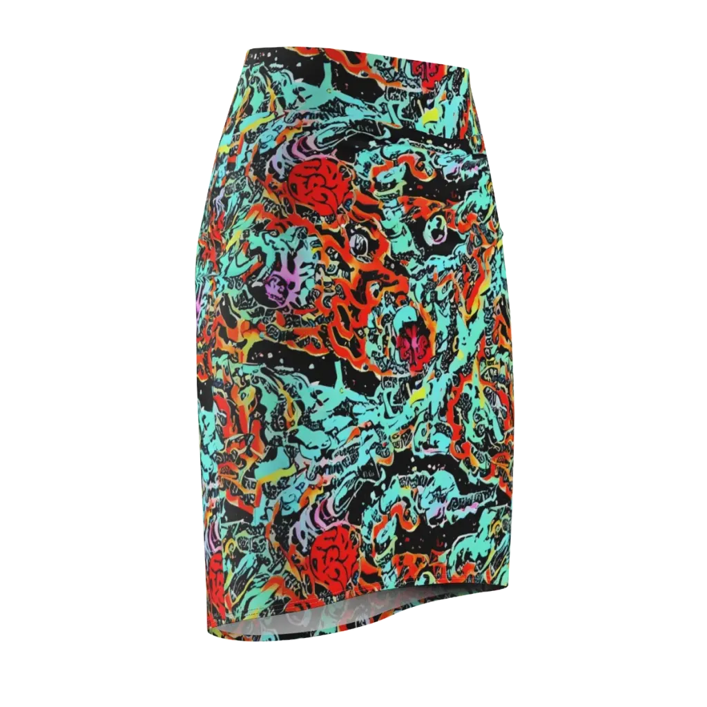 Neon Wildstyle on Pencil Skirt — Front Side