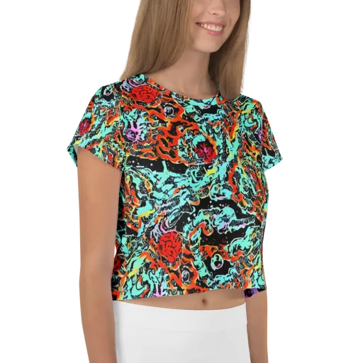 Neon Wildstyle on a Crop Tee