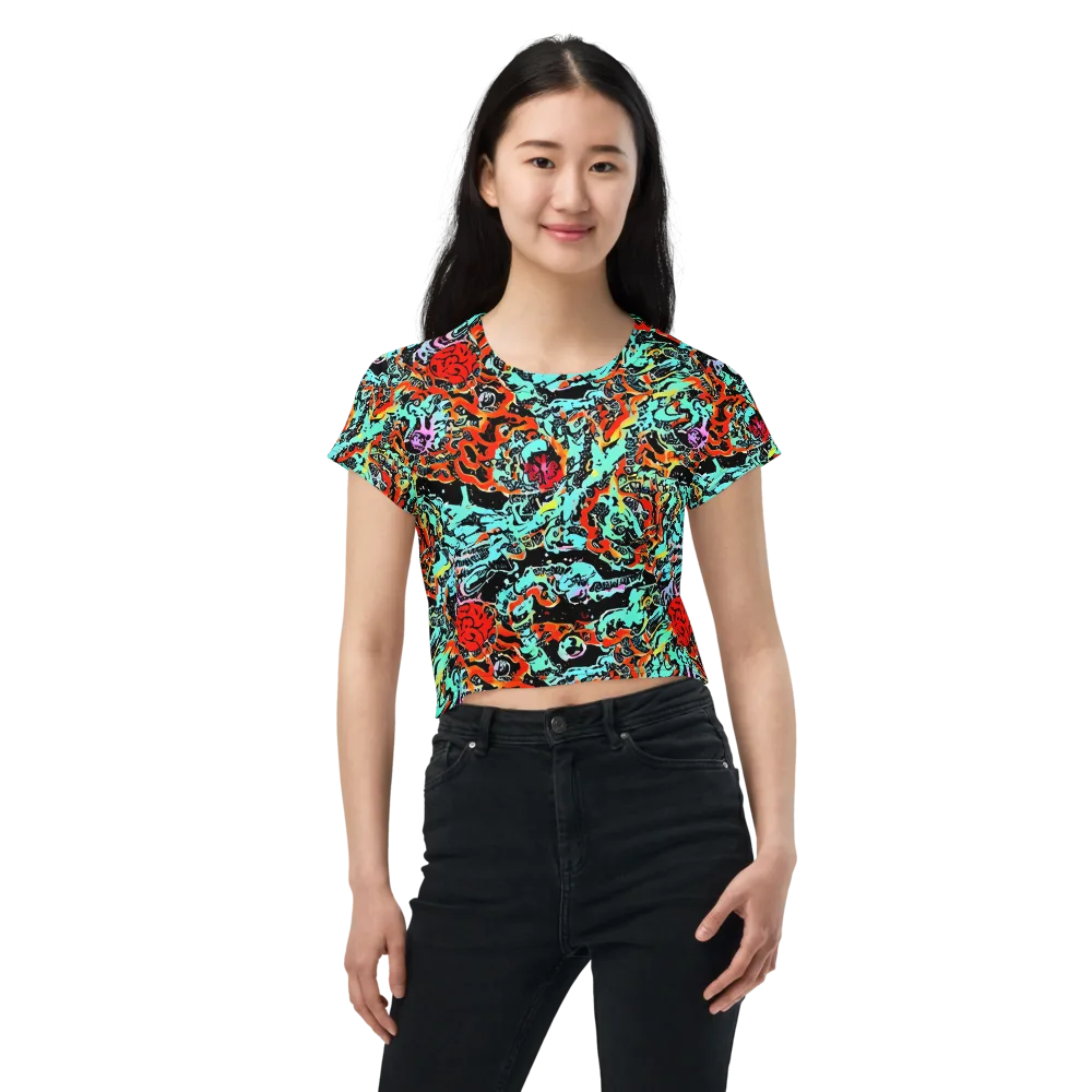 Neon Wildstyle on Crop Tee — Front