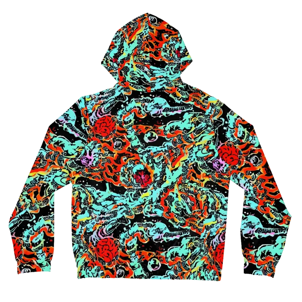 Neon Wildstyle on Women's Full-Zip Hoodie — Back