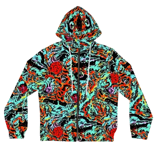 Neon Wildstyle on a Women's Full-Zip Hoodie