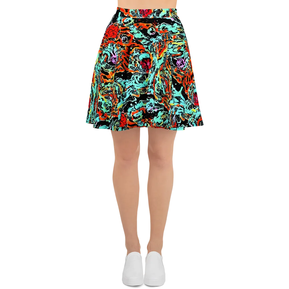 Neon Wildstyle on Skater Skirt — Front