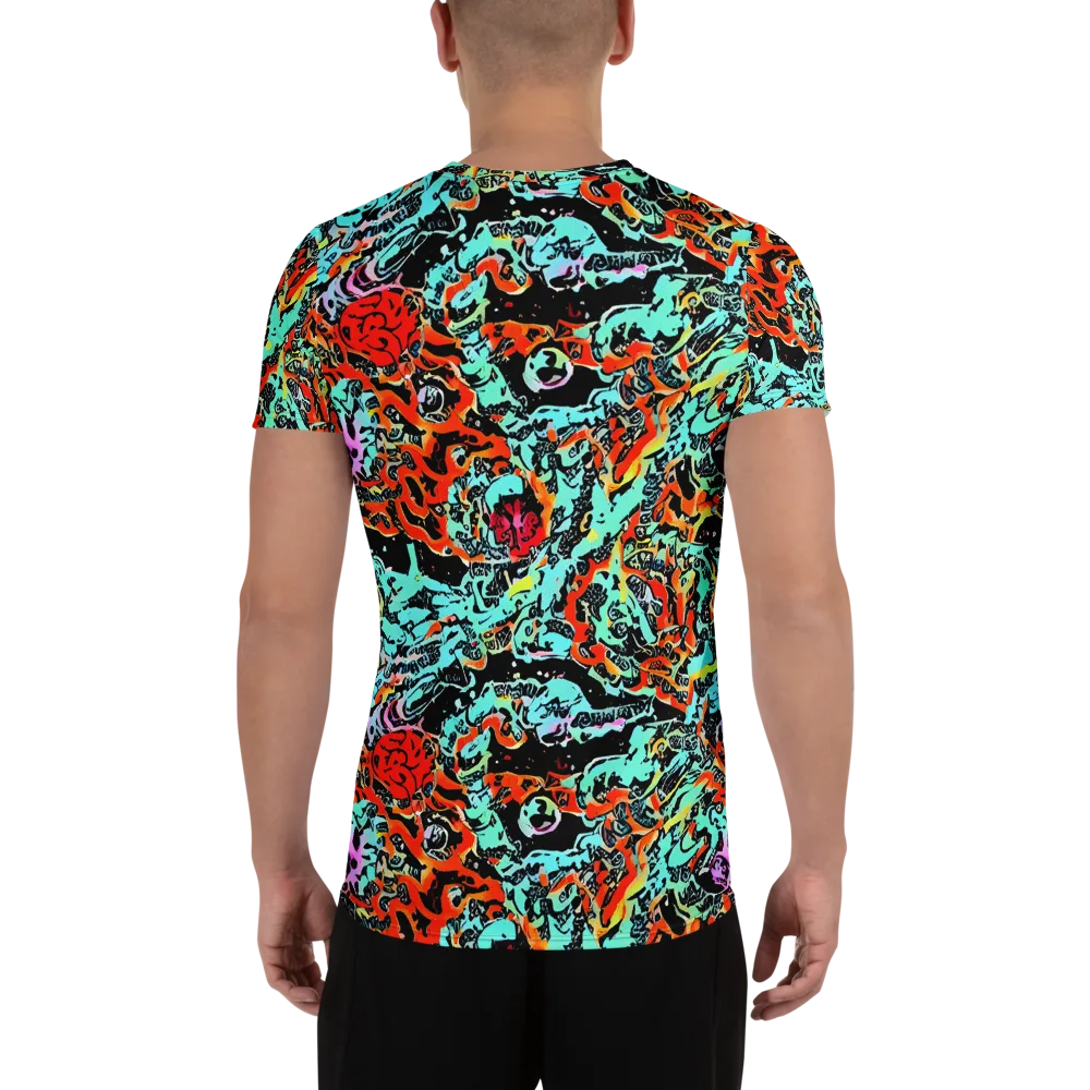 Neon Wildstyle on Men's Athletic T-Shirt — Back