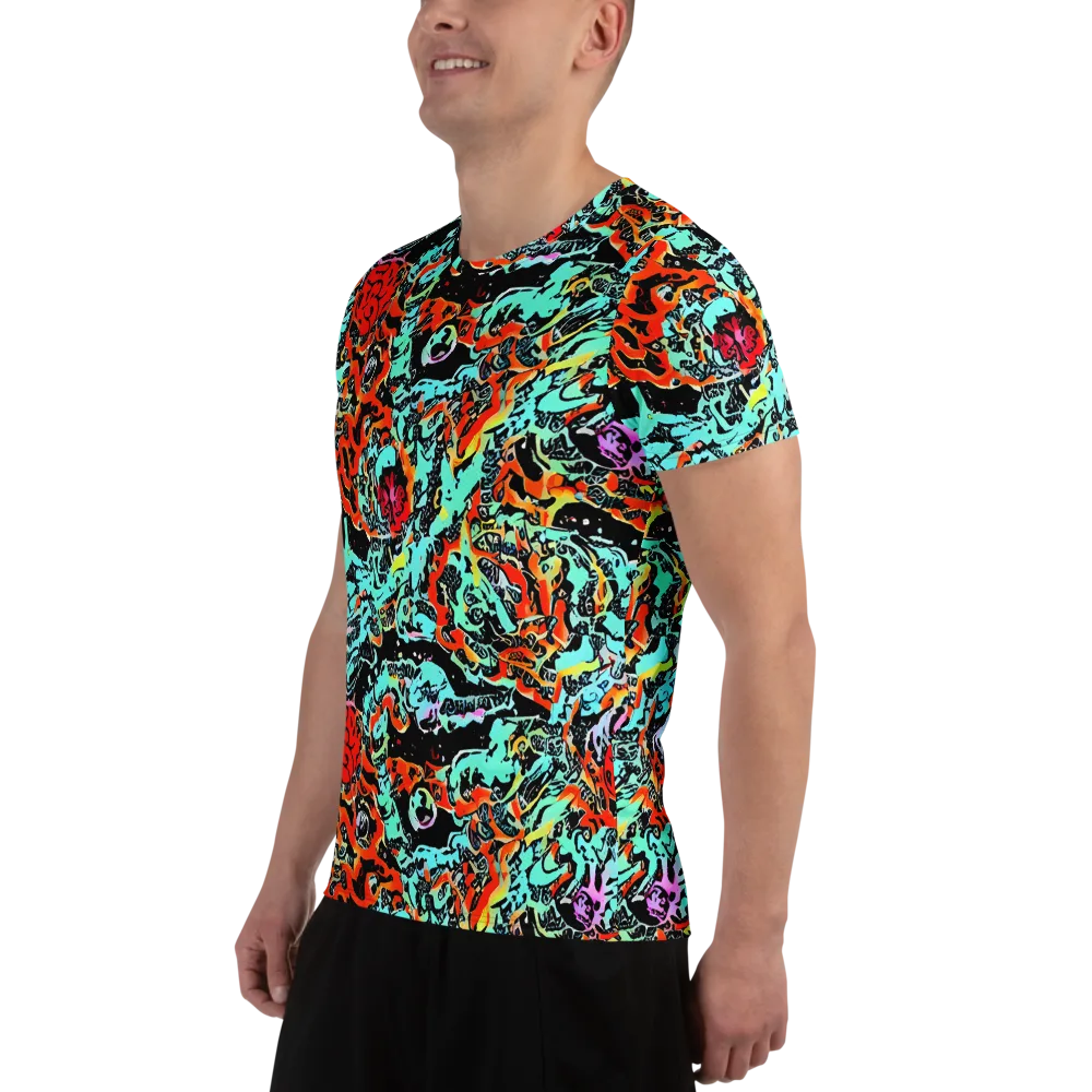 Neon Wildstyle on Men's Athletic T-Shirt — Left