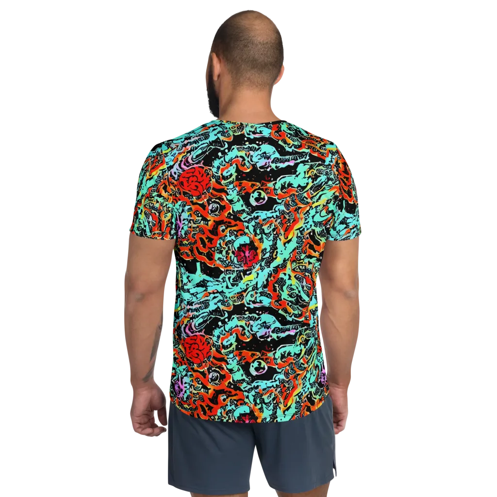 Neon Wildstyle on Men's Athletic T-Shirt — Back