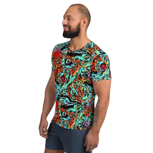 Neon Wildstyle on a Men's Athletic T-Shirt
