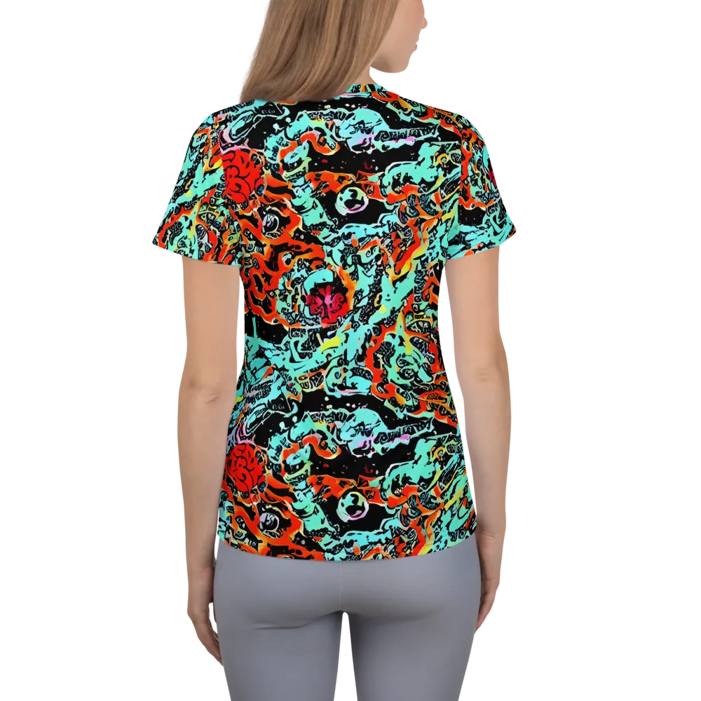 Neon Wildstyle on Women's Athletic T-Shirt — Back