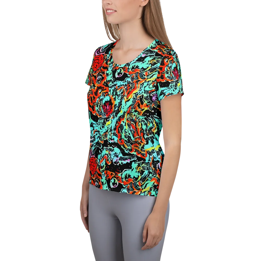 Neon Wildstyle on Women's Athletic T-Shirt — Left