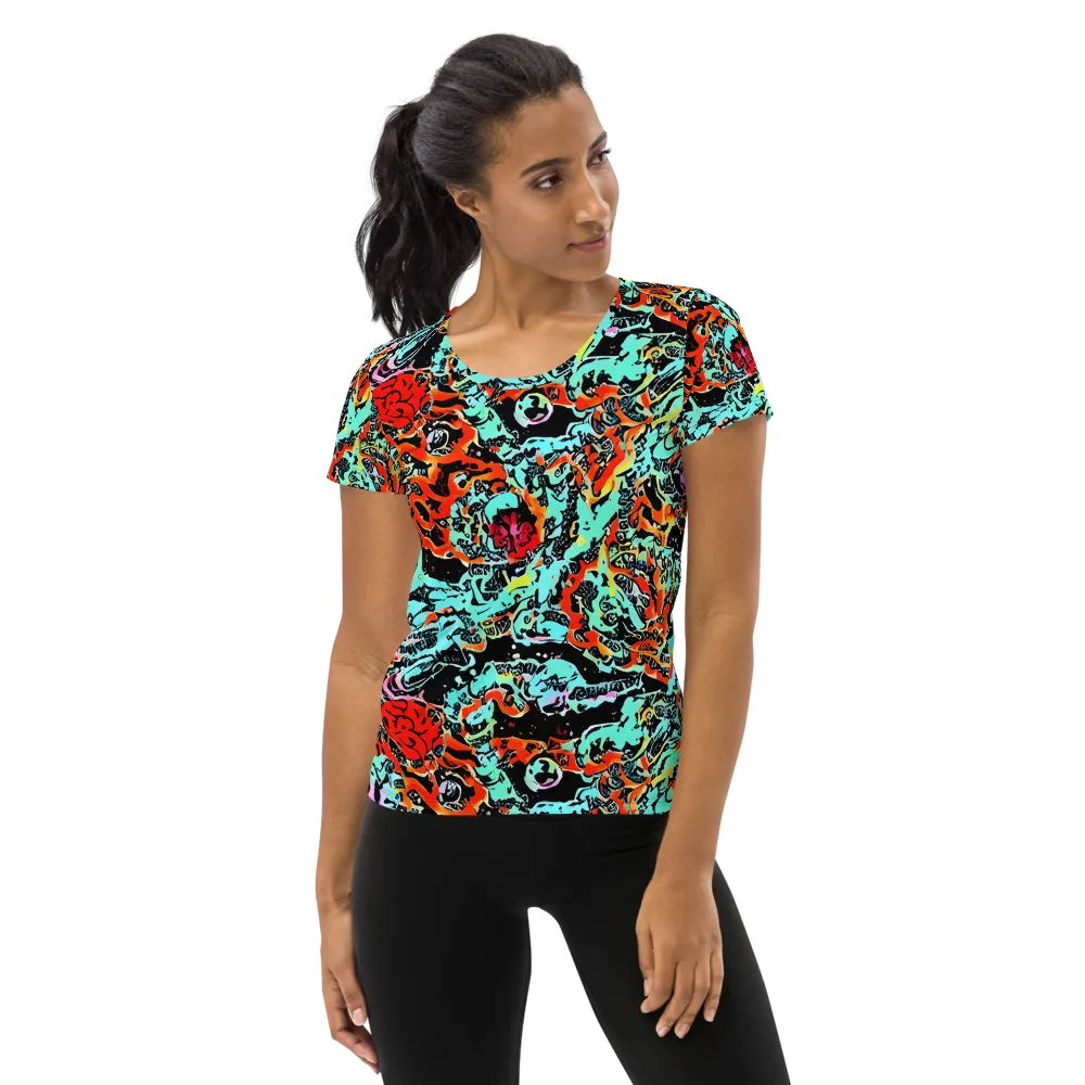 Neon Wildstyle on Women's Athletic T-Shirt — Front