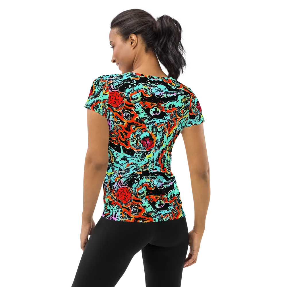 Neon Wildstyle on Women's Athletic T-Shirt — Back