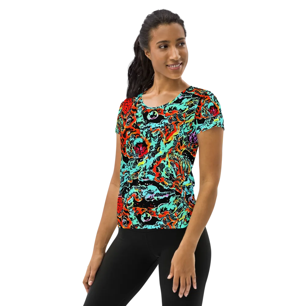Neon Wildstyle on Women's Athletic T-Shirt — Left