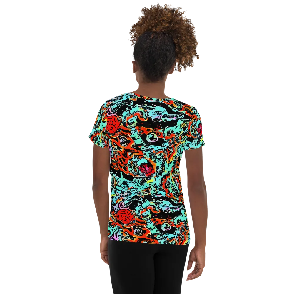 Neon Wildstyle on Women's Athletic T-Shirt — Back