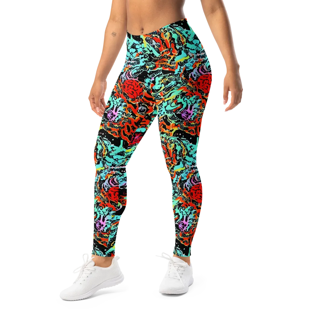 Neon Wildstyle on Leggings — Left Front