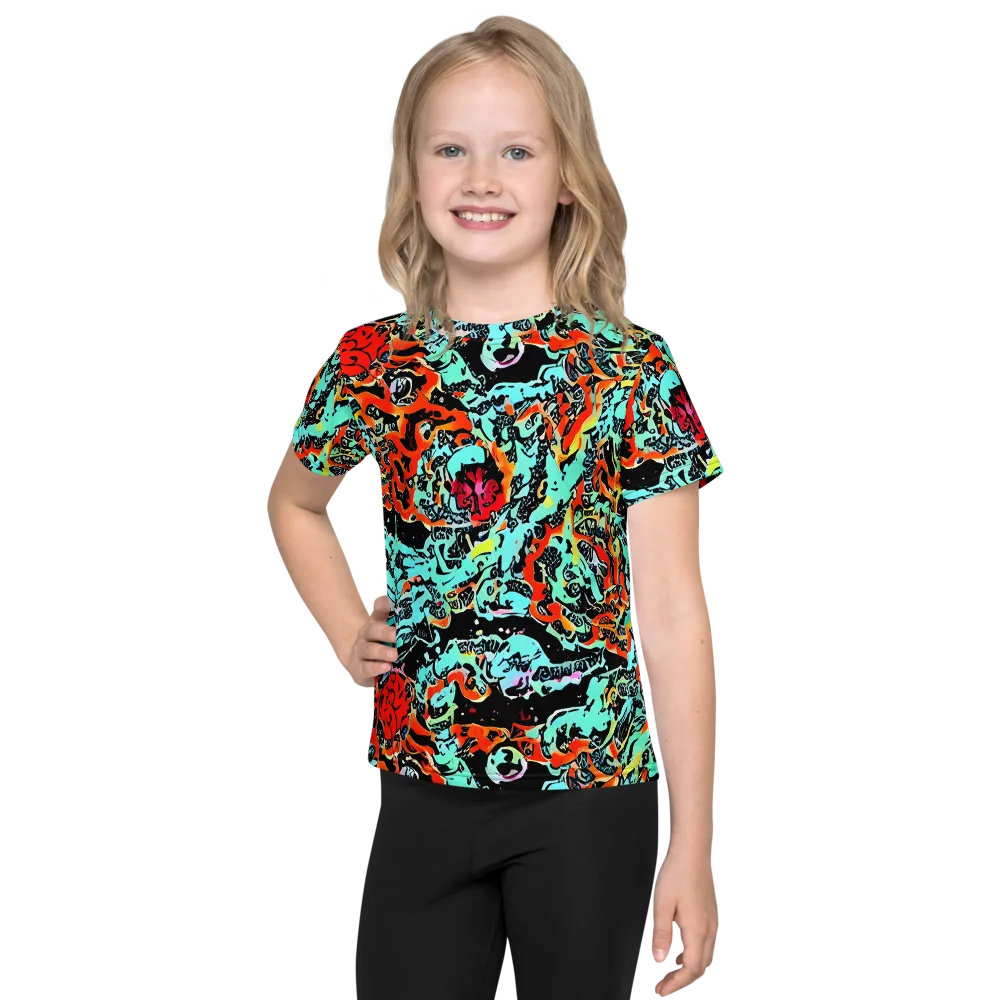 Neon Wildstyle on Kids Crew Neck T-Shirt — Front