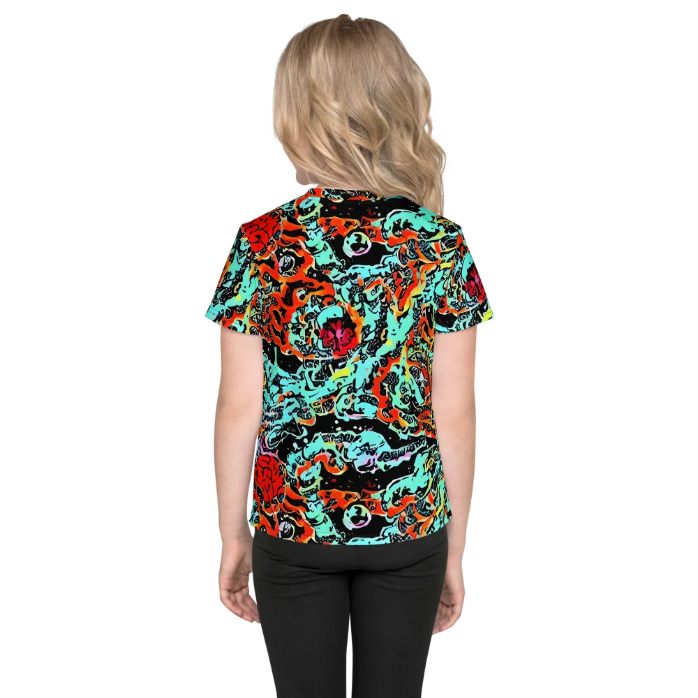 Neon Wildstyle on Kids Crew Neck T-Shirt — Back