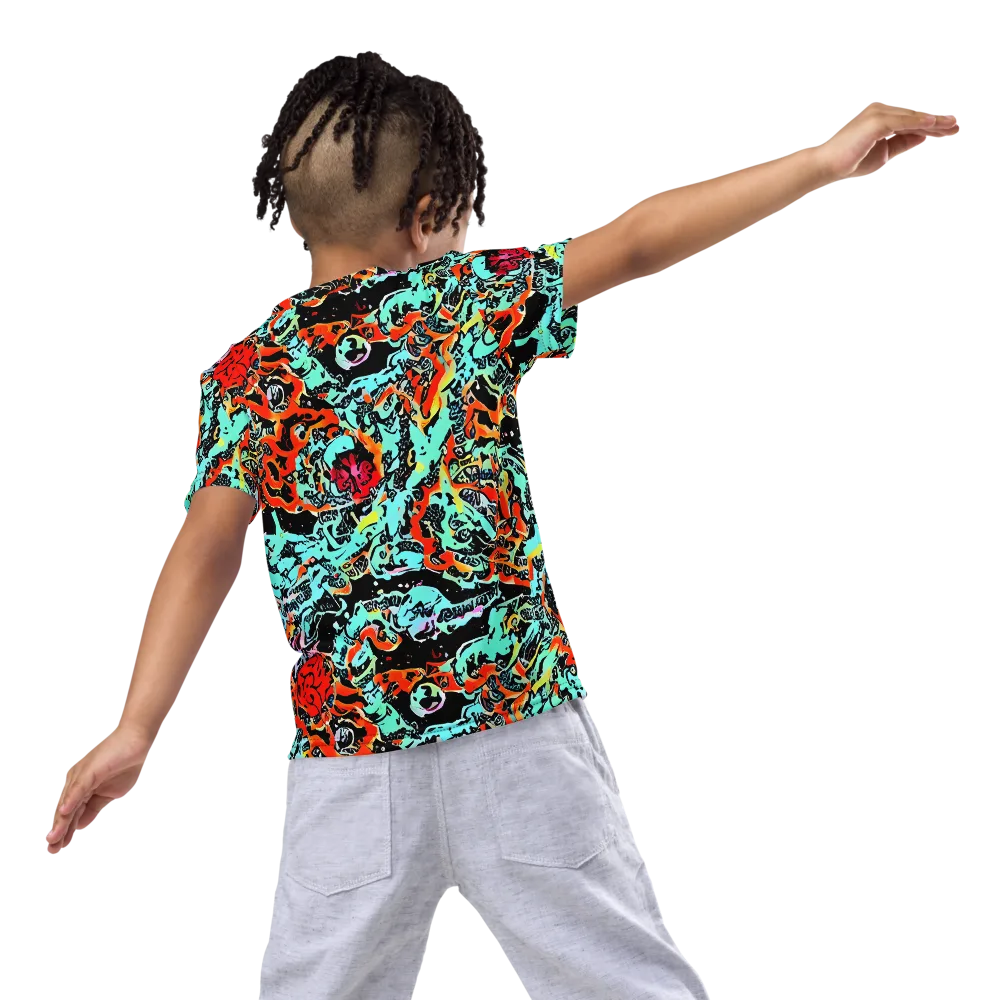 Neon Wildstyle on Kids Crew Neck T-Shirt — Back