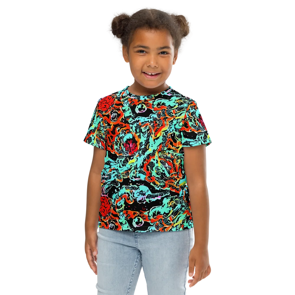 Neon Wildstyle on Kids Crew Neck T-Shirt — Front