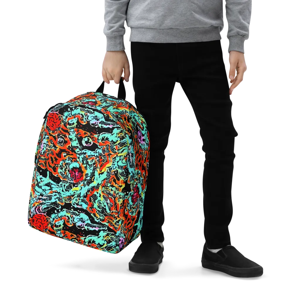 Neon Wildstyle on Minimalist Backpack — Zoomed-in