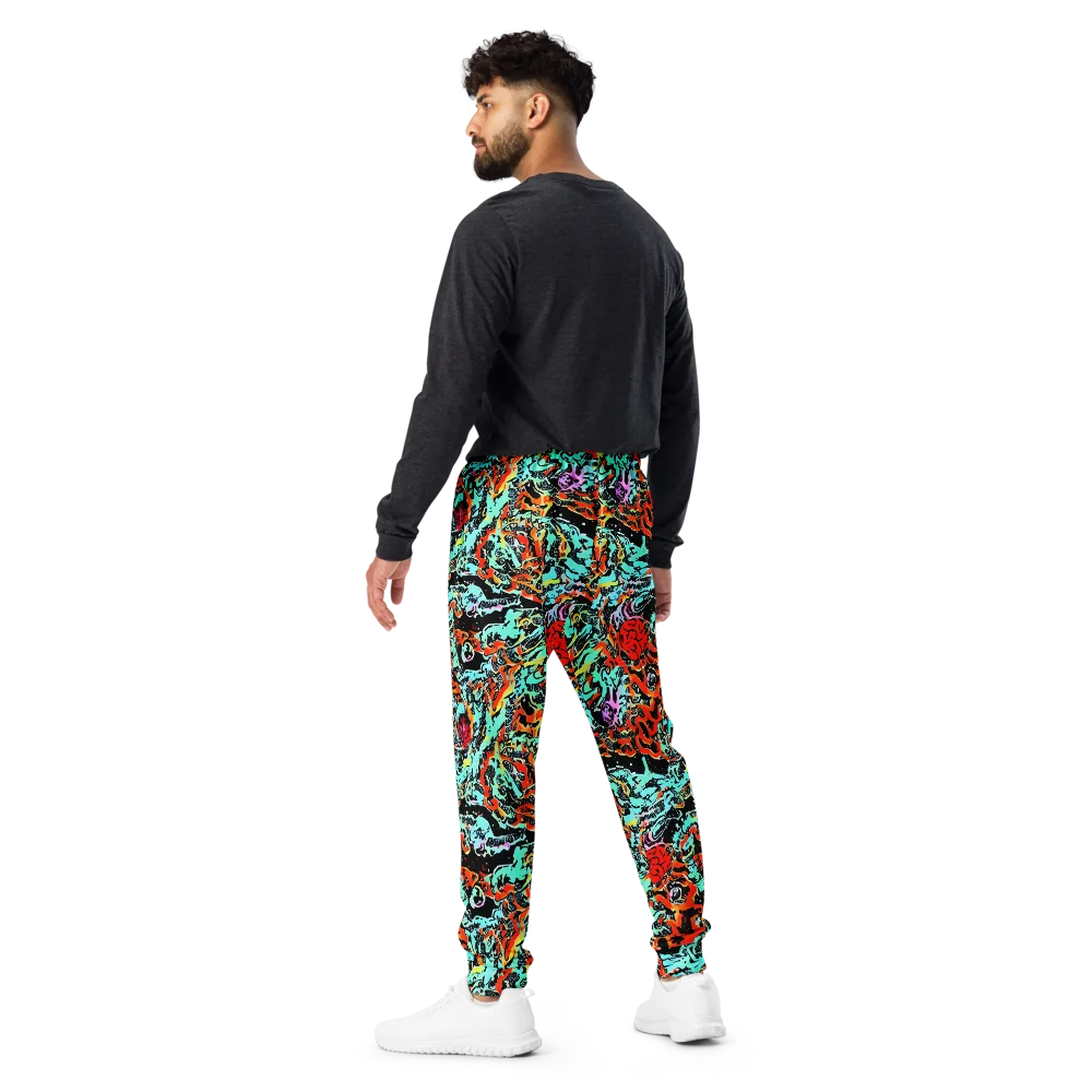 Neon Wildstyle on Men's Joggers — Back