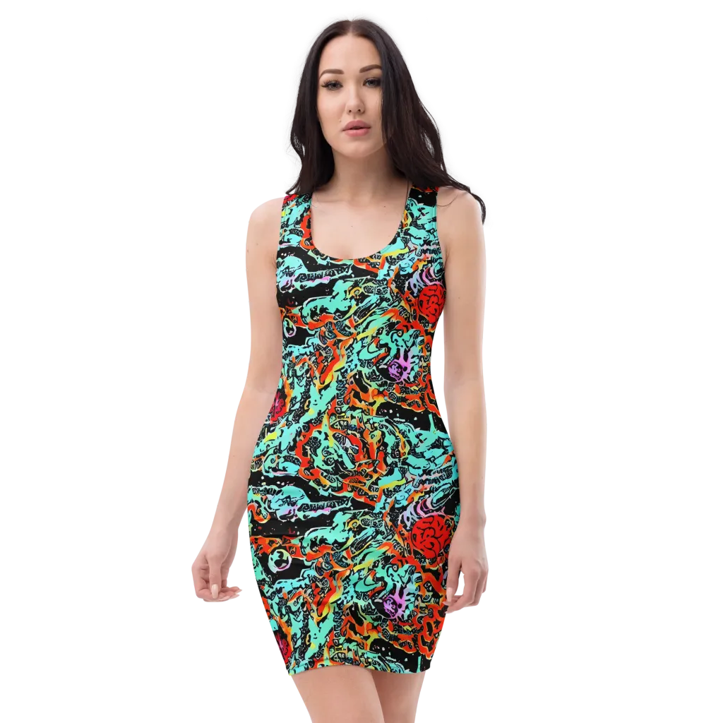 Neon Wildstyle on Bodycon Dress — Front
