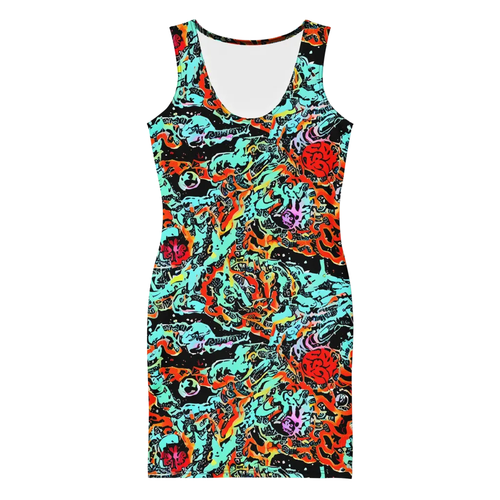 Neon Wildstyle on Bodycon Dress — Front