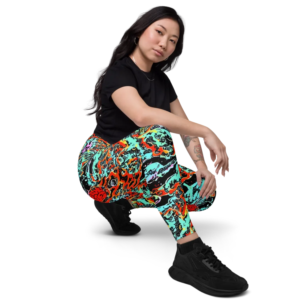 Neon Wildstyle on Leggings with Pockets — Right Front