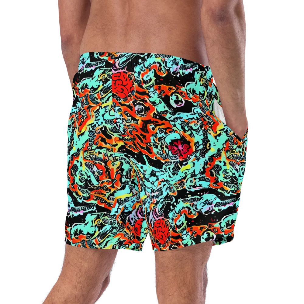 Neon Wildstyle on Swim Trunks — Right Back