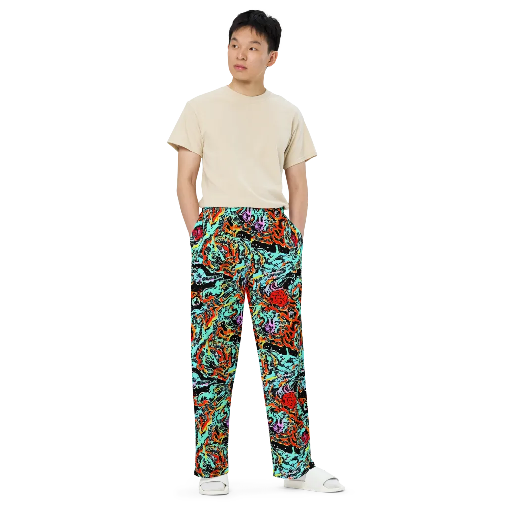 Neon Wildstyle on Wide-Leg Pants — Front