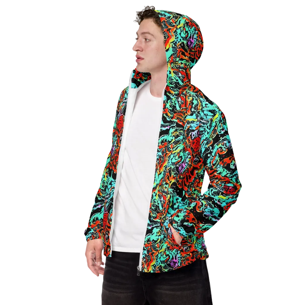 Neon Wildstyle on Men's Windbreaker — Left Front