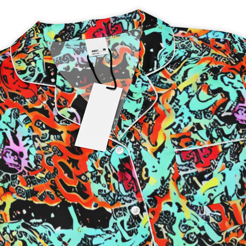 Neon Wildstyle on Women's Short Sleeve Pajama Top — Product details