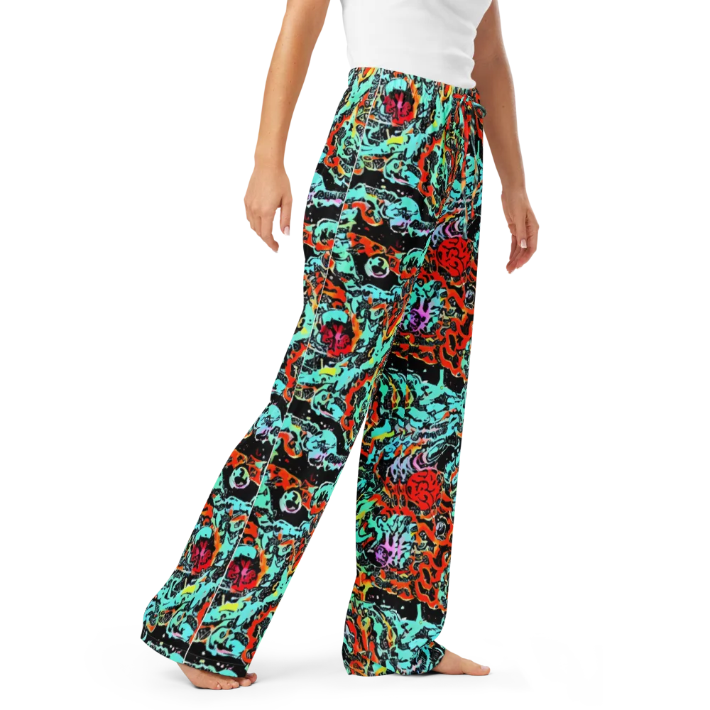 Neon Wildstyle on Women's Pajama Pants — Right Front