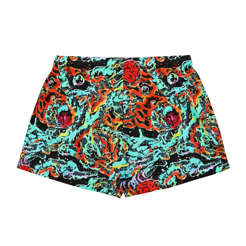 Neon Wildstyle on Women's Pajama Shorts — Back
