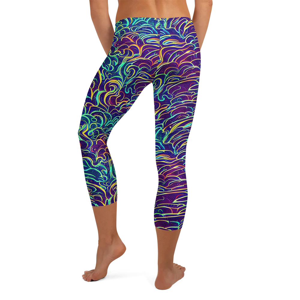 Cosmic Calligraphy on Capri Leggings — Back