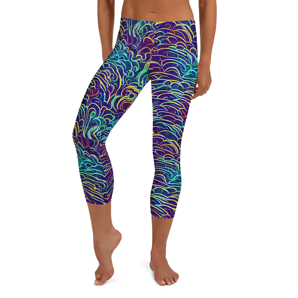 Cosmic Calligraphy on Capri Leggings — Front