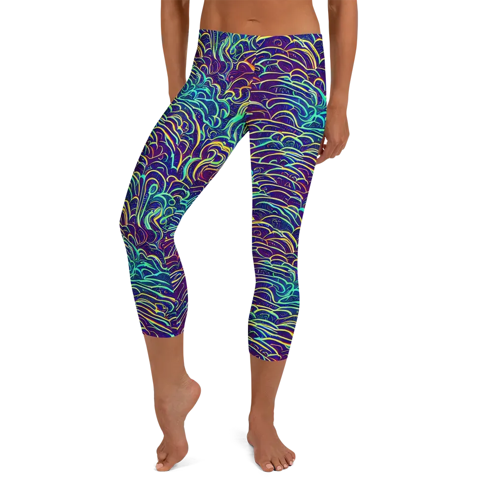 Cosmic Calligraphy on Capri Leggings — Front