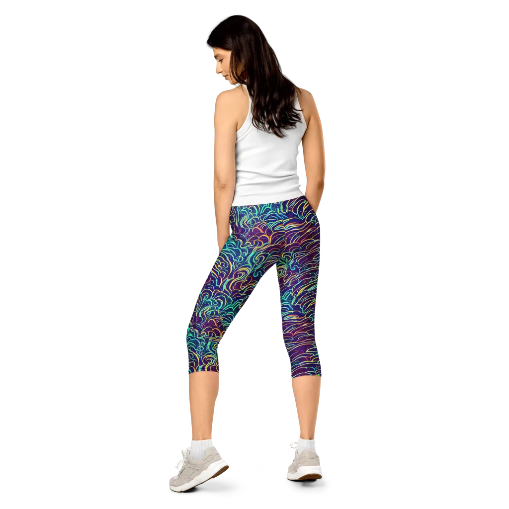 Cosmic Calligraphy on Capri Leggings — Back