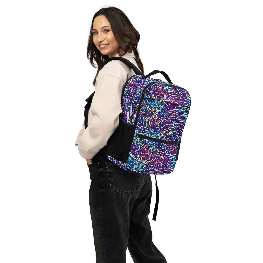 Cosmic Calligraphy on Utility Backpack — Back