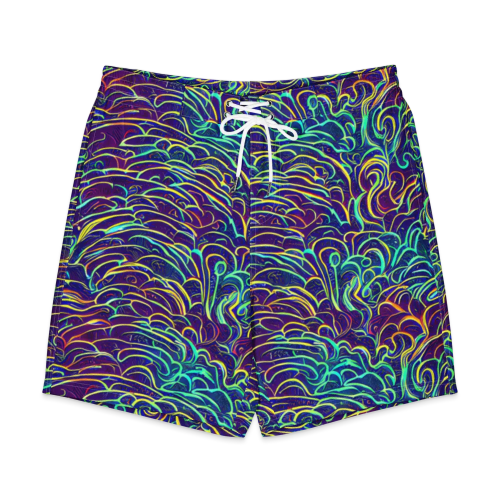 Cosmic Calligraphy on Men's Board Shorts — Front