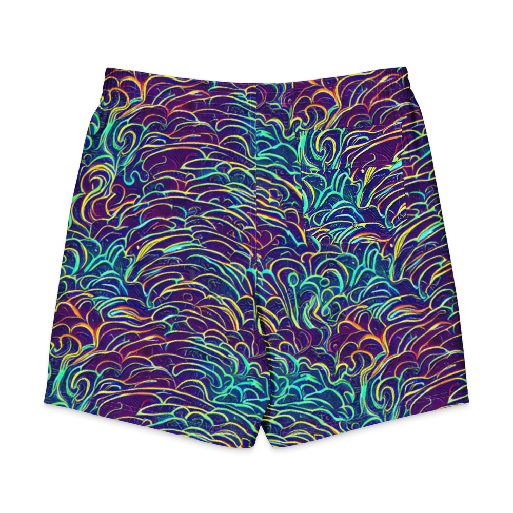 Cosmic Calligraphy on Men's Board Shorts — Back