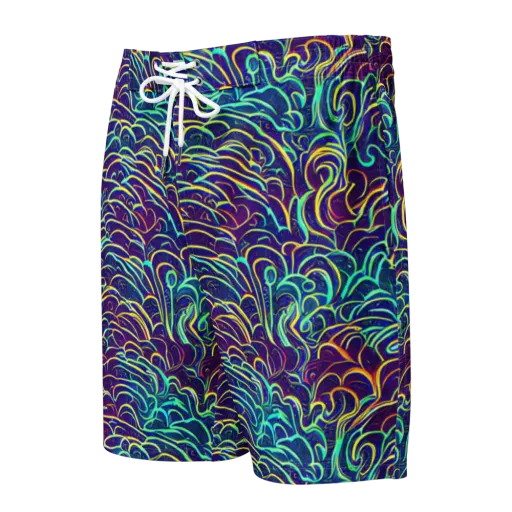Cosmic Calligraphy on a Men's Board Shorts
