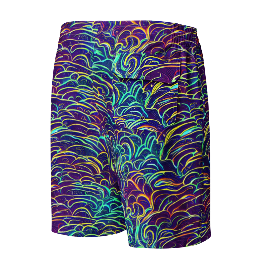Cosmic Calligraphy on Men's Board Shorts — Back