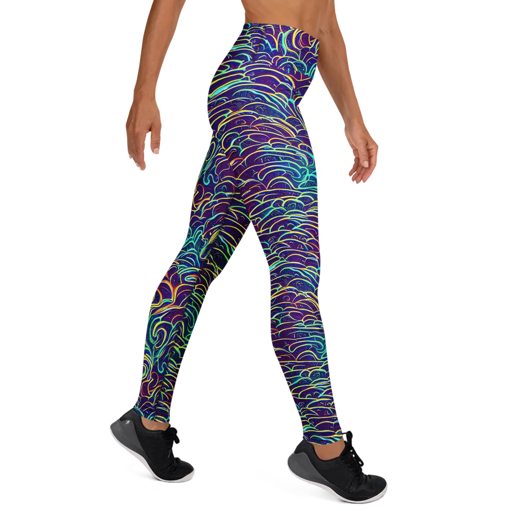 Cosmic Calligraphy on Yoga Leggings — Right
