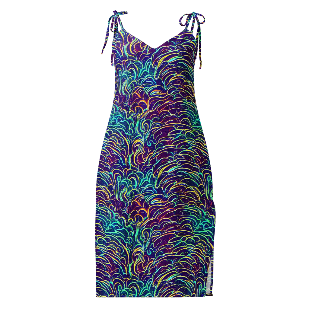 Cosmic Calligraphy on Slip Dress — Front