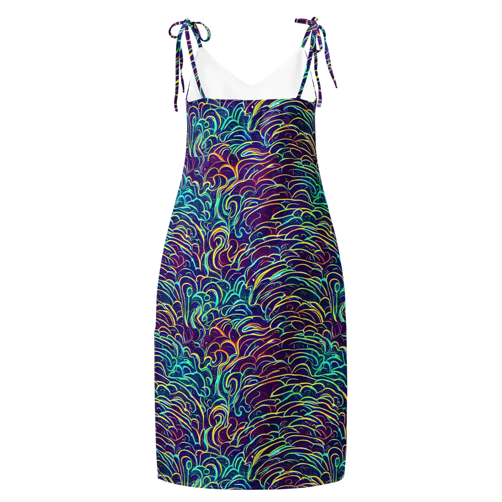 Cosmic Calligraphy on Slip Dress — Back