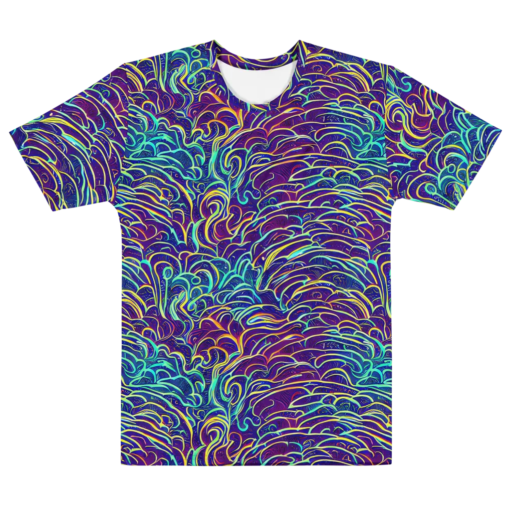 Cosmic Calligraphy on Men's Cotton Crew Neck T-Shirt — Front